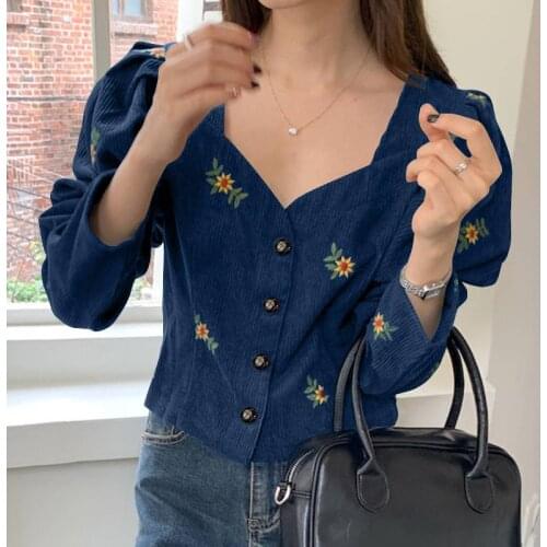 Блузки с вышивкой VONDA China At AliExpress