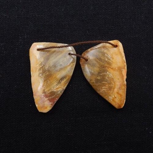 Natural Gemstone Indonesian Coral Double Holes Earrings Beads For Women 34x23x5mm 11g