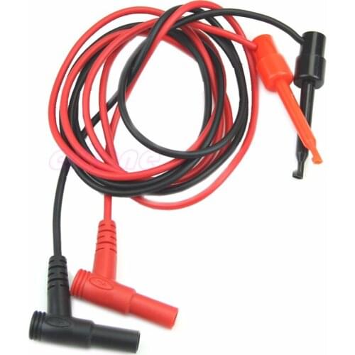 1Pair Banana Plug To Test Hook Clip Probe Cable For Multimeter Test Equipment L15
