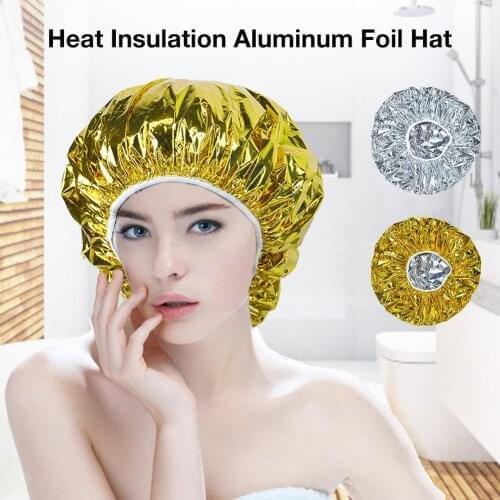 1Pcs Aluminum Foil Cap Waterproof Ultra-thin Bath Hoods Nourishing Dry Disposable Shower Cap Baking Oil Hair Cap