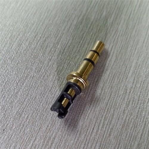 10pcs 3.5mm 3pole Stereo Headset Metal Head Gold-Plated Black Audio Plug Connector for Earphone