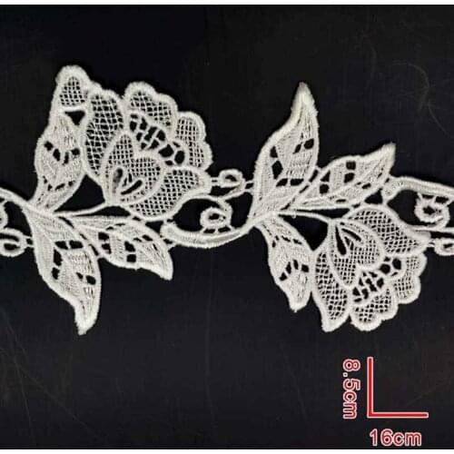 14Yards Floral Lace Trims Applique Patch for Dress Garments Trimmings Ribbon Home Textiles Cotton 85mm Wide Fabric DIY Crafts