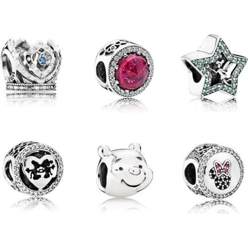 2019 NEW 100% 925 Sterling Silver Charm Piercing Heart Hollow Crystal Fit European Women DIY Bracelet Beads Factory Wholesale