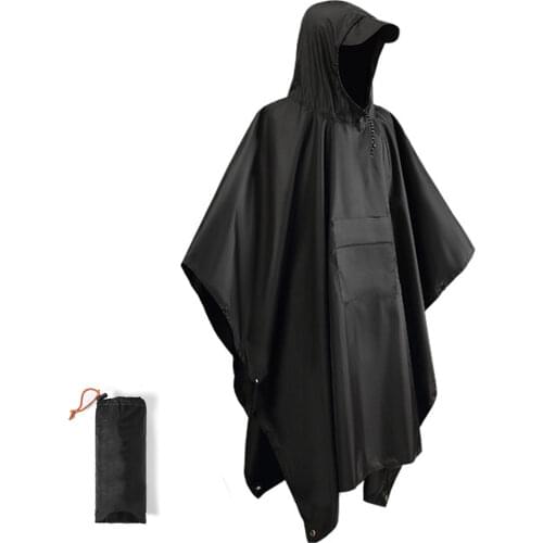3 In 1 Outdoor Military Waterproof Raincoat Rain Coat Men Raincoat Women Awning From The Rain Motorcycle Rain Poncho Picnic Mat