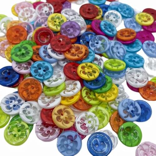 50PCS Upick 13mm Mini 2Holes Plastic Buttons For Kids Sewing Crafts Lots Mix