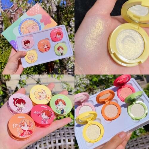 5PCS/SET Highlighter Bronzer Palette Makeup Face Contour Shimmer Powder Base Illuminator Face Blusher Highlight Cheek Blush SET