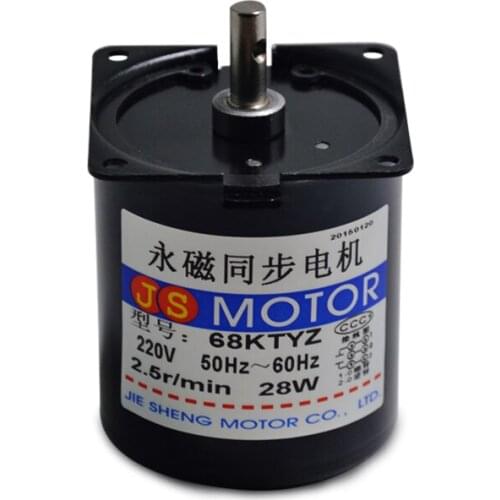 68KTYZ AC220V 28W AC synchronous motor low speed high torque forward and reverse rotation
