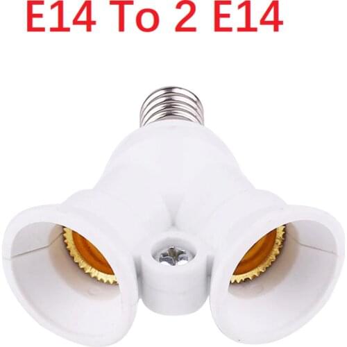 E14 To 2 E14 Adapter LED Converter White Splitter Adapter Lighting Accessories Bulb Holder Lamp Adapter Energy Saving