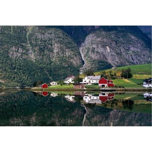 Diamond painting lakeside cottage mosaic embroidery mountain scenery rhinestone picture puzzle toys kids drawing wall decor