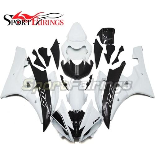 White Matte Fake Carbon Fiber Injection Fairings For Yamaha YZF600 R6 06 07 2006 2007 Plastics ABS Motorcycle Full Fairing Kit