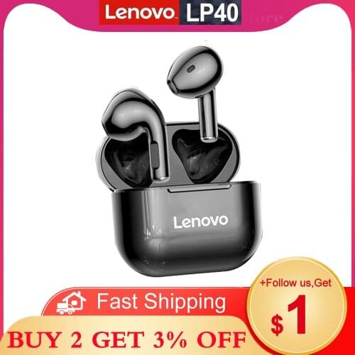 Lenovo lp40 Wireless headphones Sport Earbuds Stereo hifi Waterproof Gaming Earphone bluetooth With Mic Headset For Android IOS