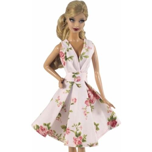 Floral 11.5" Doll Dress for Barbie Doll Clothes Sleeveless Outfits Princess Gown Dancing Costume 1/6 BJD Accessory Kids Toy Gift