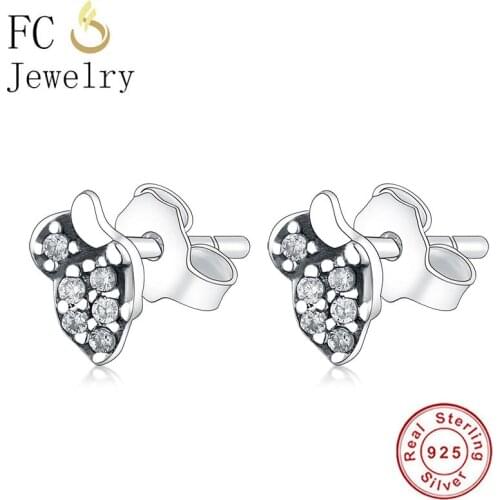 FC Jewelry 100% 925 Silver Simple Small Animal Fly Butterfly Mix Zirconia Stud Earrings For Women Minimalist Brincos 2020 NEW