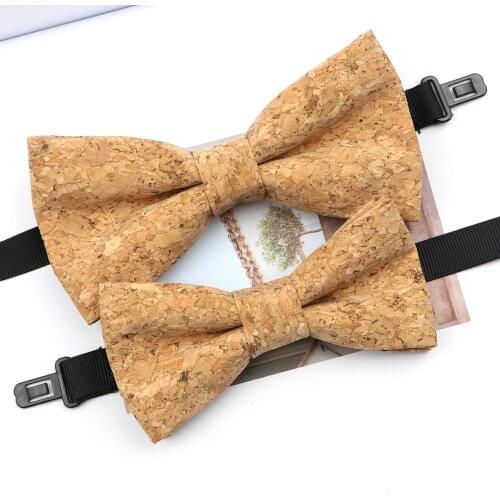 Fashion New Cork Wood Parent-Kid Bowtie Sets Fancy Adjustable Butterfly Handmade Bow Tie Wedding Party Neckwear Family Accessory