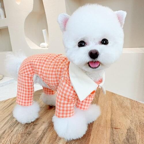 Cotton Dog Jumpsuit Pajamas Puppy Small Dog Clothes Overalls Yorkshire maltese Pomeranian Schnauzer Poodle Bichon Pet Clothing