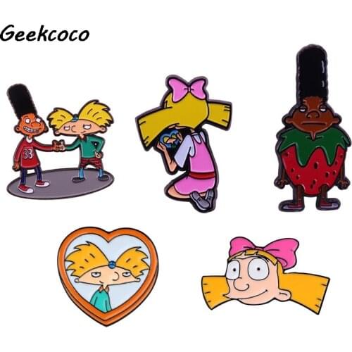 J2575 Cartoon Cute Metal Enamel Pins and Brooches for Women Men Lapel Pin Backpack Hat Badge Kids Gifts