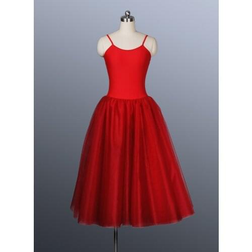 Classic ballet long ballet dress Professional peasant ballets Giselle, Napoli, la Fille Mal Gardee, Henriettes Variation red