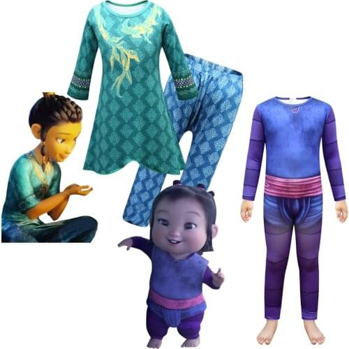 Little Raya and The Last Dragon Cosplay Costume Halloween for Kids Anime Cosplay Clothes Fancy Set Children Performance Costume