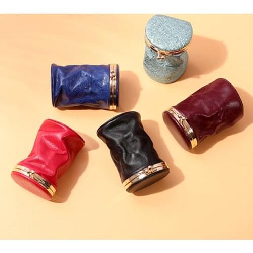 Mini Cosmetic Bag Portable Makeup Case Small Leather Lipstick Storage Pouch With Mirror Jewelry Organizer Pocket