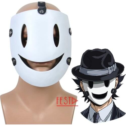 High-Rise Invasion Maid-fuku Kamen Face Cover Smiley Props JP Anime Tenkuu Shinpan Cosplay Facial Armor Samurai Cosplay Resin
