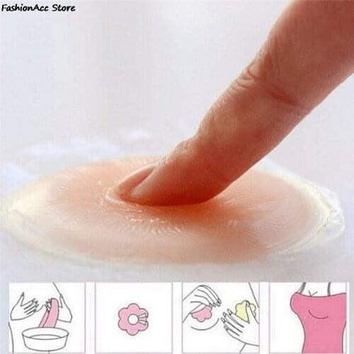 Invisible Reusable Self Adhesive Silicone Bra Pasties Chest Stickers Round/Heart Shape Pasties Nipple Cover