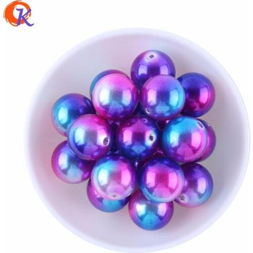 New Arrival Cordial Design 100pcs/lot 20mm Gradual Three Colors Chunky ABS Pearl Bead Handmade Beads Jewelry CDWB-701276