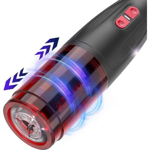 Wholesale Automatic Telescopic Rotation Male Masturbator Cup Blowjob Penis Simulator 10 Frequencies Vagina Stroker Oral Sex Toys