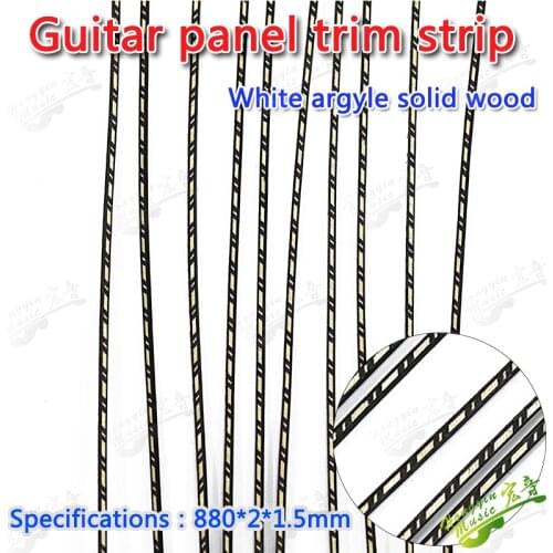 20 pcs The white argyle guitar panel is covered with solid wood trim line guitar material accessories with solid wood trim