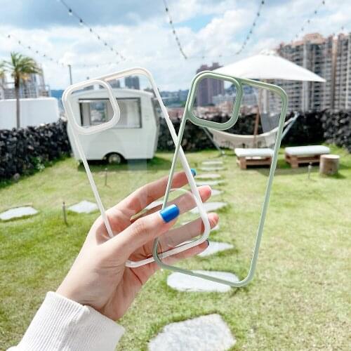 Candy Colors Transparent Phone Case for IPhone 12 11 Pro Max Protective Cover Coque for IPhone 11Pro X XR XS Max 8 7 Plus Funda