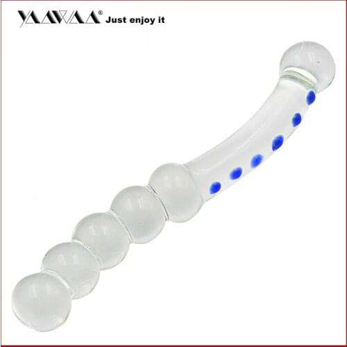 Qomolomo 6 Balls Glass dildo Sex toys for women Pyrex cristal dildo dildos for women Glass anal dildo Butt plug Sex products