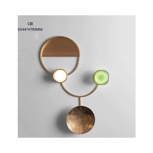 Nordic Postmodern Lightweight Living Room Wall Lamp Fashion Designer Decorates Bronze Bedroom Hallway Bedside Wall Lamp