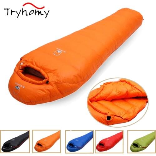 S-tadpoles Camping Sleeping Bag Goose Down Filled Adult Mummy Style Sleeping Bag Lightweight Warm For Outdoor Traveling Hiking