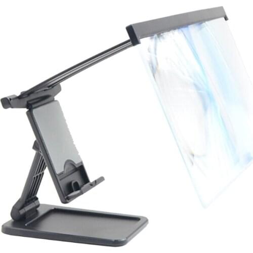 Super Practical 12’’ Bluray 3D Eye Protection Multifunctional Lazy Stand Compatible with All Smartphones Black 95AF