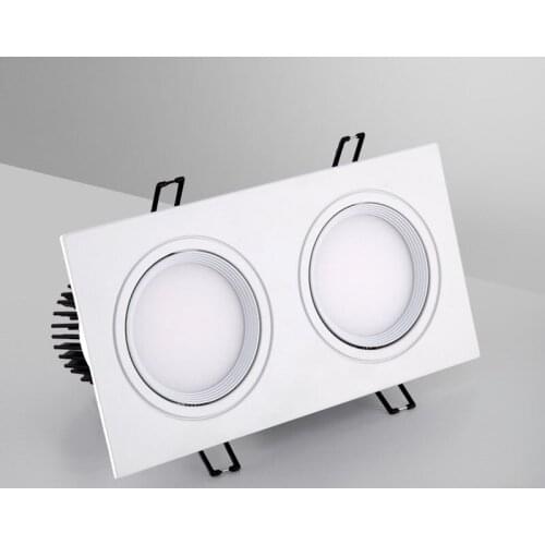 Super Bright LED Dimmable Square Cob Downlight COB 7W 10W 14W 20W LED Spot Light Decoration Ceiling Lamp AC 110V 220V White Body