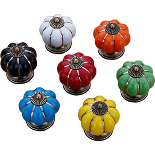 Vintage Pumpkin Zinc Alloy Door Knobs Cabinet Drawer Cupboard Kitchen Pull Knobs Drawer Pull Wardrobe Handles Furniture Hardware