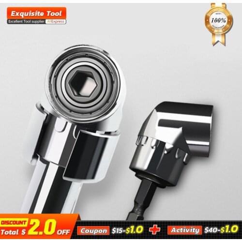 Adjustable Right Angle Driver Drilling Corner Screwdriver Holder Drill Bit 105 Degree 1/4 Hexagonal Drill Bit Extension Shank