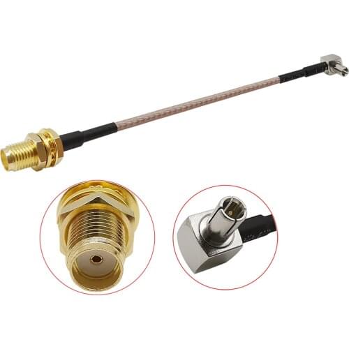 1Piece Right Angle TS9 Male Plug to SMA Female Jack Assembly RG316 Coaxial Cable Antenna Pigtail Connector Adapter