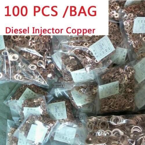 100pcs 7x15mm EURO-III common rail injector nozzle copper pad gasket for diesel injector sealing, diesel pump repair tool parts