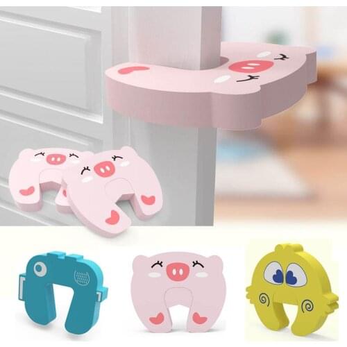 3Pcs/set Door Blocked Portable Cute Cartoon Animals Kids Safety Door Clamp Baby Finger Protector Door Stops Stopper
