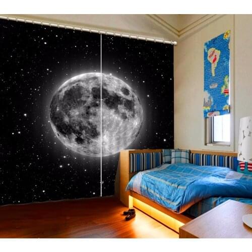 3D Curtain Fashion Customized Classic Home Decor 3D Curtain Night Sky Planet Bed Room Living Room Office Hotel Cortinas