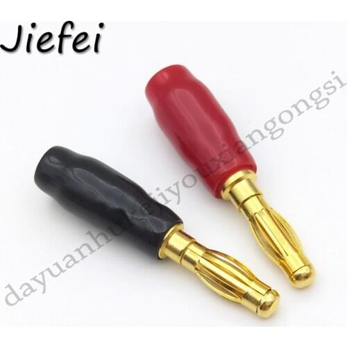 4-100pcs New Brass 4mm Plugs Gold Plated Musical Speaker Cable Wire Pin Insulated Banana Plug Connector Socket