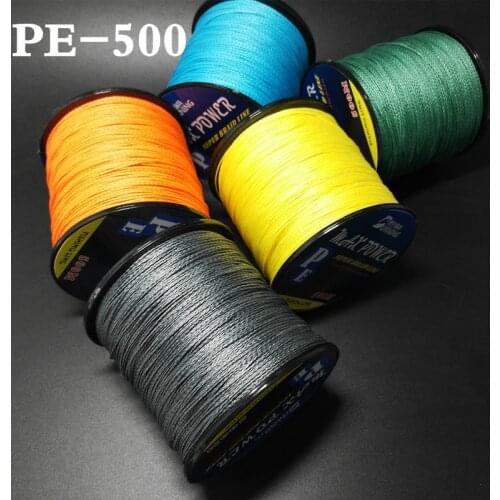 5 Colors Germen Quality Max Power 500m 4 Strands Super Strong Japan Multifilament PE Braided Fishing Line for Lure Sea Fishing