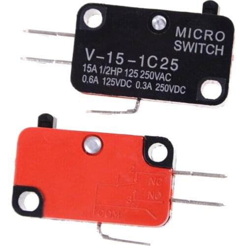5pcs/lot 250V 16A Microwave Oven Door Arcade Cherry Push Button Micro Switch V-15-1C25 SPDT 1 NO 1 NC