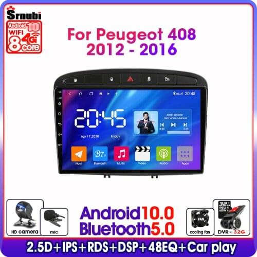 Android 10.0 Car Radio For Peugeot 308 308SW 408 2012-2016 2DIN Multimedia Video Player 4G Net WIFI RDS DSP GPS Navigation DVD
