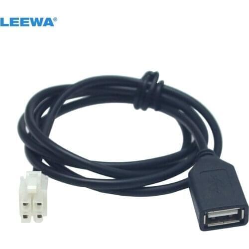 LEEWA Car CD/DVD Radio Stereo 2.0 USB to 4Pin Socket Cable for Chery QQ/Tiggo Chevrolet Aveo/LOVA USB Wire Adapter #CA6164