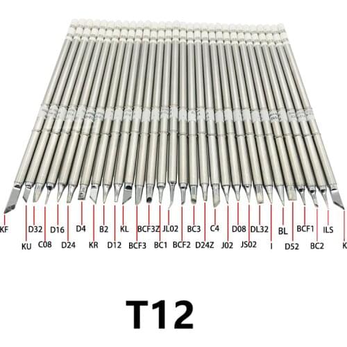 Free shipping T12 Electric Soldering Iron Tips T12-K B2 BC2 ILS JL02 D24 KF For Hakko fx951 DIY Soldering Station Kits