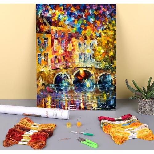 Harmless Bridge Printed Fabric 11CT Cross Stitch DIY Embroidery Kit DMC Threads Needlework Knitting Painting Craft Jewelry