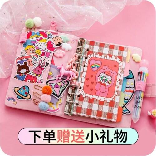 Kawaii Notebook Journal Girls DIY Agenda Planner Organizer Spiral Note Book Set Cute Travel Handbook with Tool Handbook
