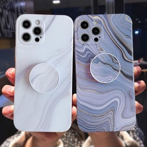 Gradient Marble Folding Stand Phone Case For iphone 11 12 Pro Max XR X XS Max 11 7 8 Plus SE 2020 Shockproof Bumper Back Cover
