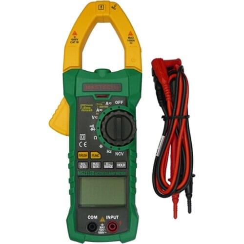 MASTECH MS2115B True RMS Digital Clamp Meter Multimeter DC AC Voltage Current Ohm Capacitance Frequency Tester with USB